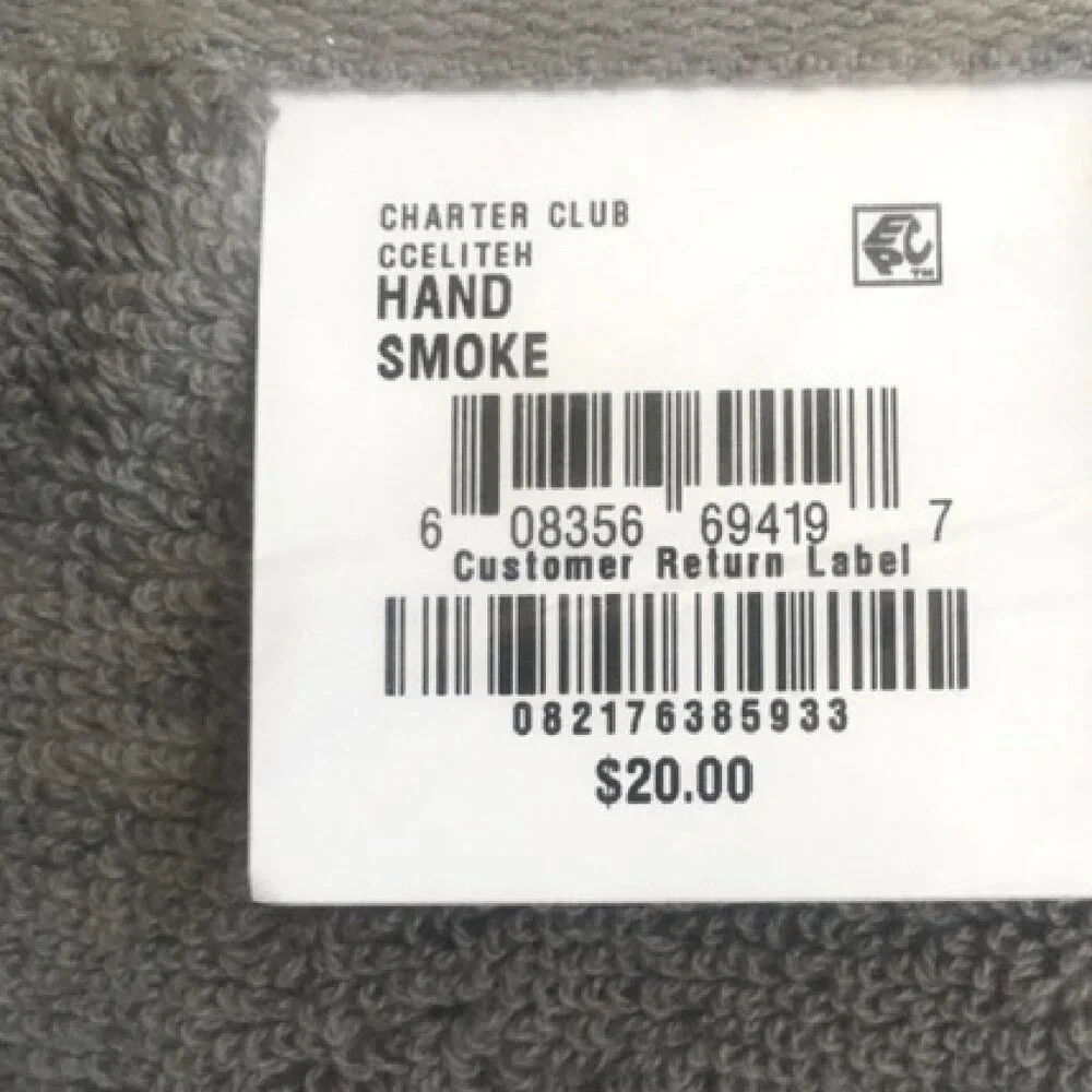 3 new SMOKE-color Charter Club Elite 100% Hygro Cotton 16